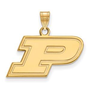 14k Gold Plated Silver Purdue Small Initial P Pendant